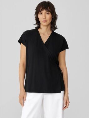 Eileen Fisher Fine Jersey Wrap Top